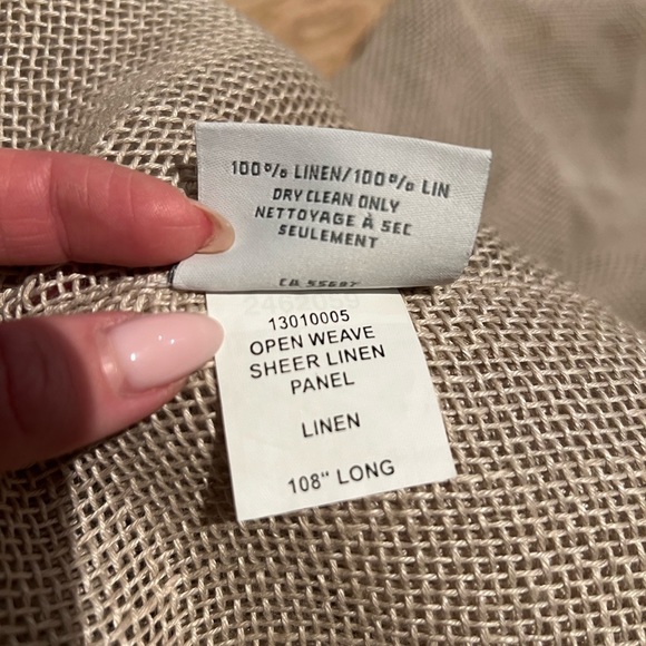 RH restoration Hardware curtain, open weave sheer linen panel - Picture 2 of 5